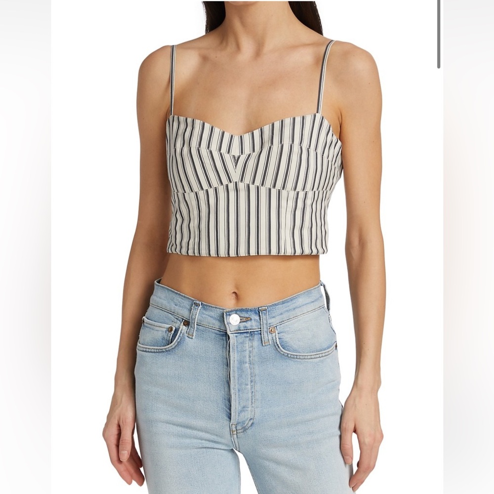 Theory Ventura Bustier stripe top
